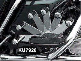 HTT Group Motorcycle Chrome Passenger Mini Floorboards Rear Footboards Foot Rest Pegs Mounts Fit Harley-Davidson Electra Glide Heritage Softail Fat Boy